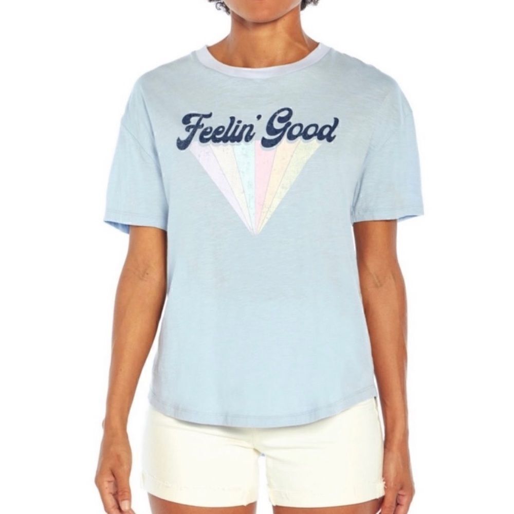 Wildfox Light Blue 'Feelin' Good' Tee